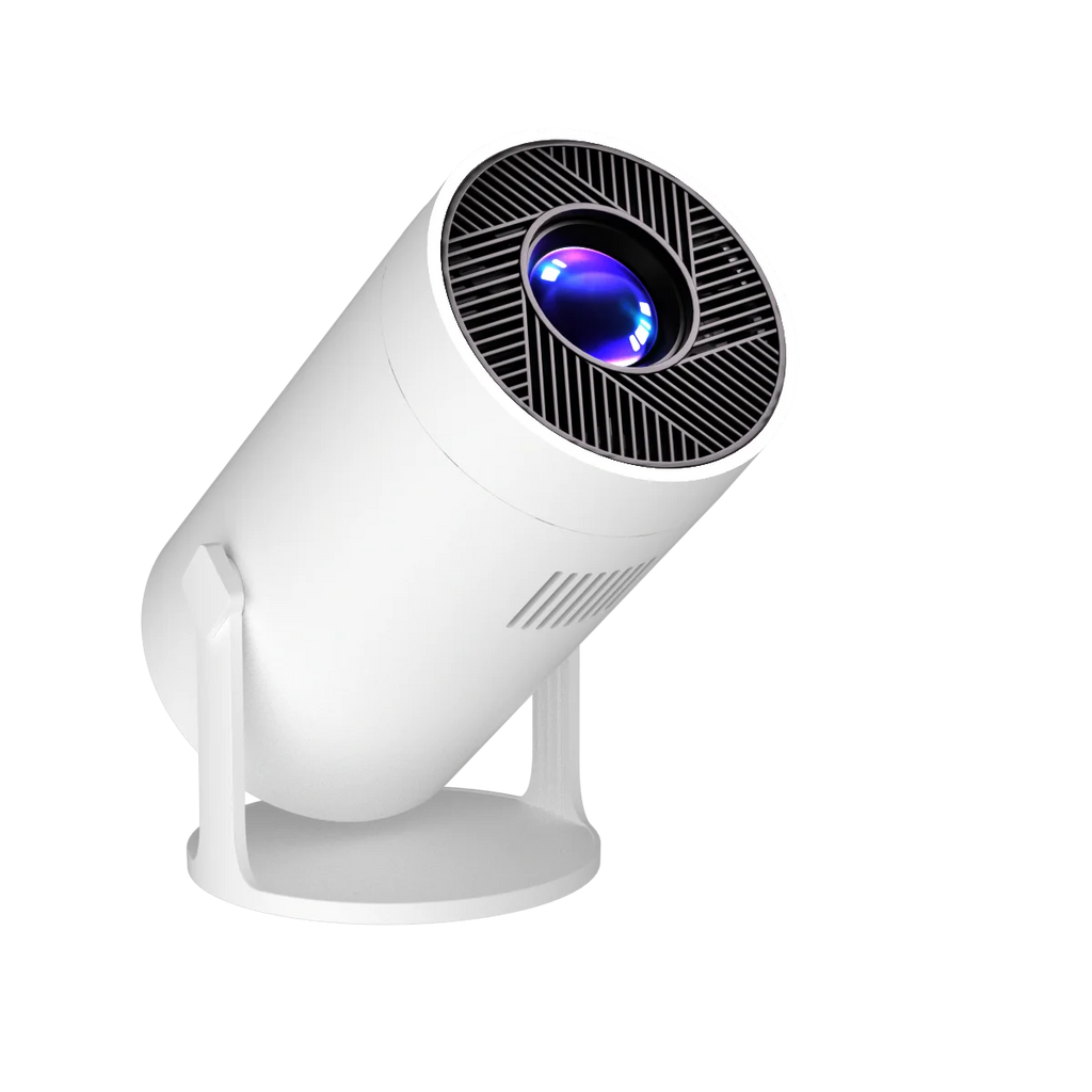 Mini proyector portátil con resolución nativa de 720p, compatible con 4K y 1080p, proyección Full HD en pantalla grande, conexión WiFi, ideal para el cine en casa, proyector inteligente con sistema Android.
