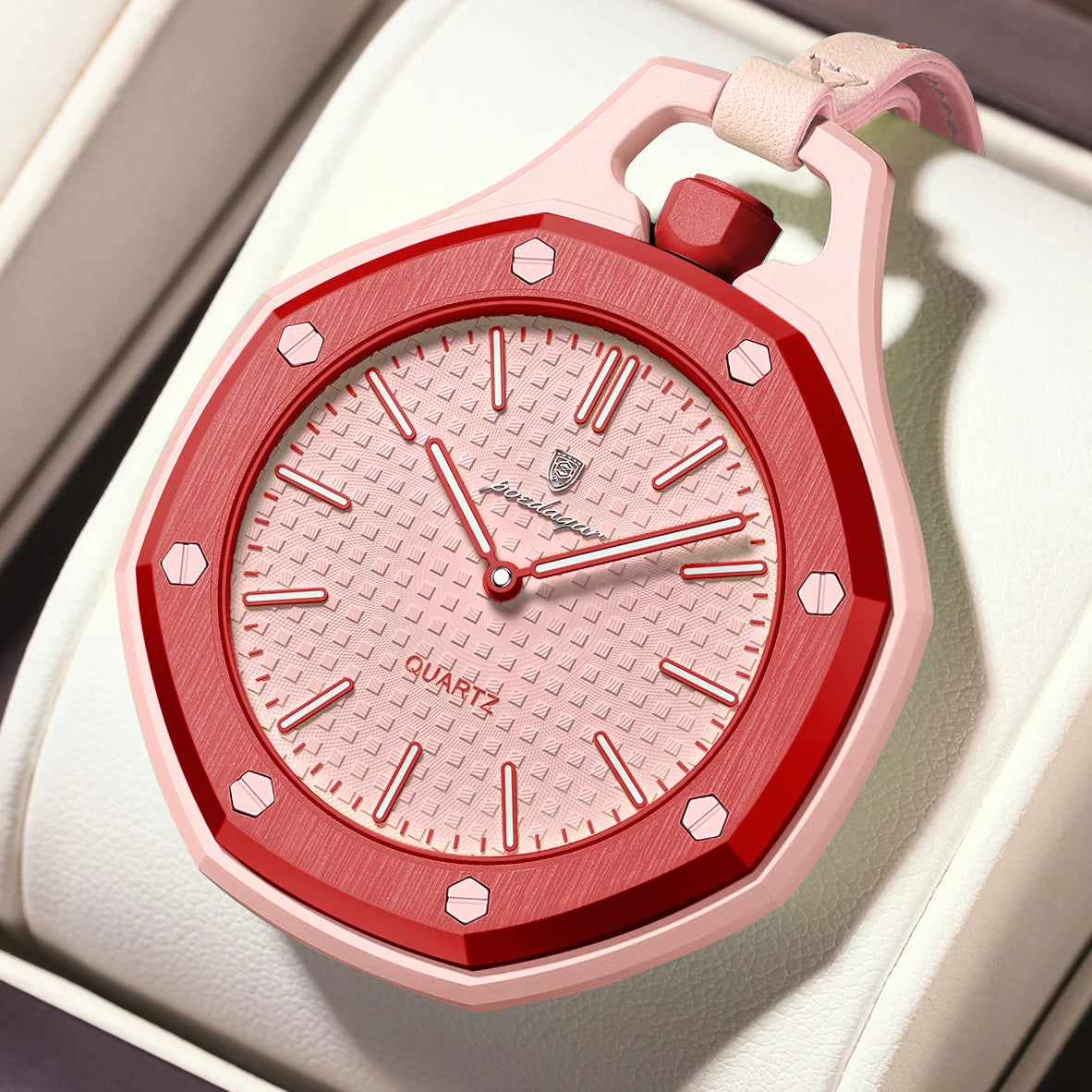 Reloj de pulsera de cuarzo para hombre POEDAGAR, estilo juvenil, portátil, con colgante decorativo, resistente al agua, luminoso y de colores dulces a la moda
