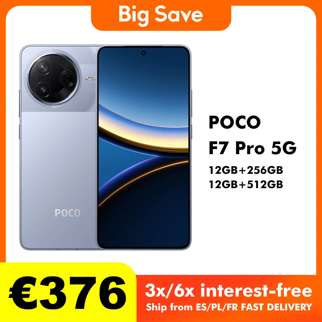 POCO F7 Pro 5G NFC Versión Global Teléfono móvil sin cargador 12GB 256GB 512GB