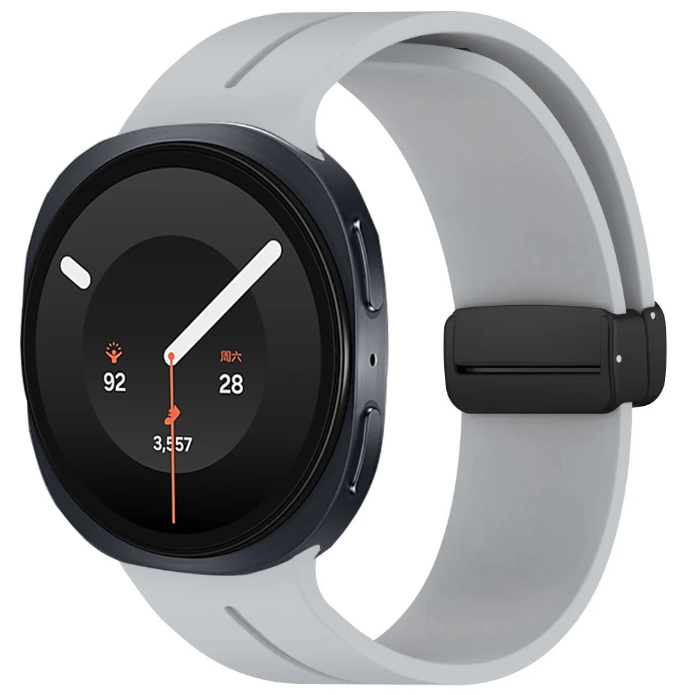 Correa de silicona suave para Samsung Galaxy Watch 9/8 40/44mm con hebilla magnética, banda transpirable para Galaxy Watch 8 Classic 46mm