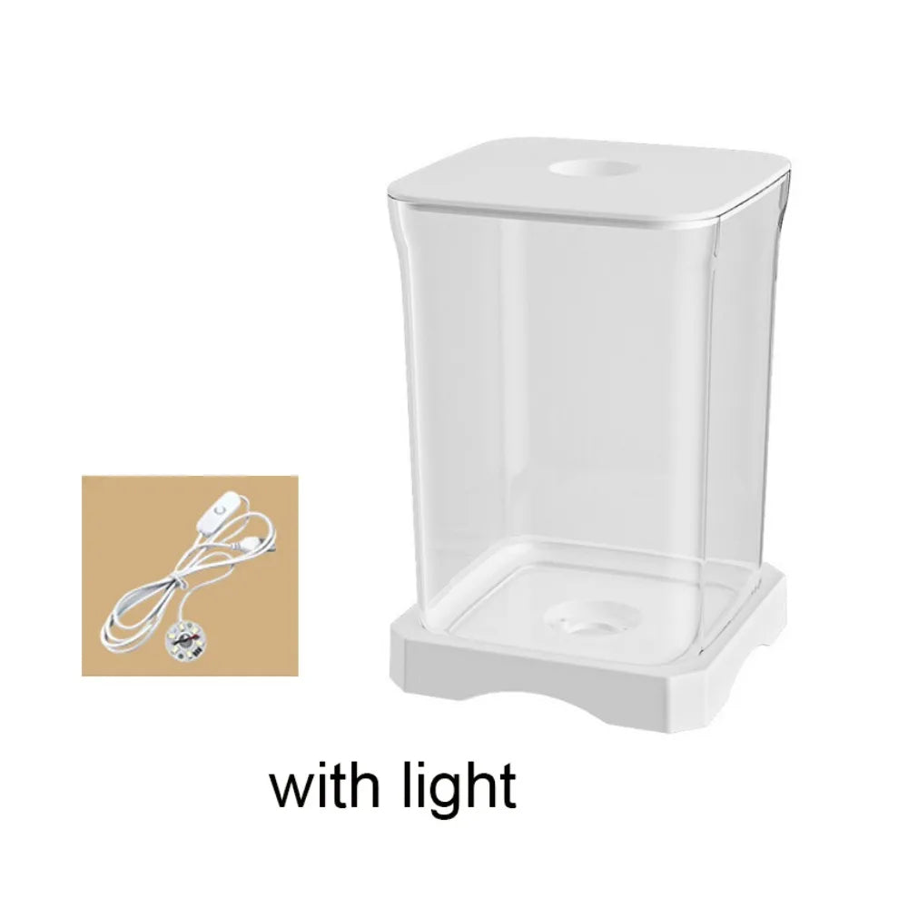 Acrylic Betta Fish Tank Removable High Transparency Mini Goldfish Tank with Feeding Hole Small Landscape Fish Tank