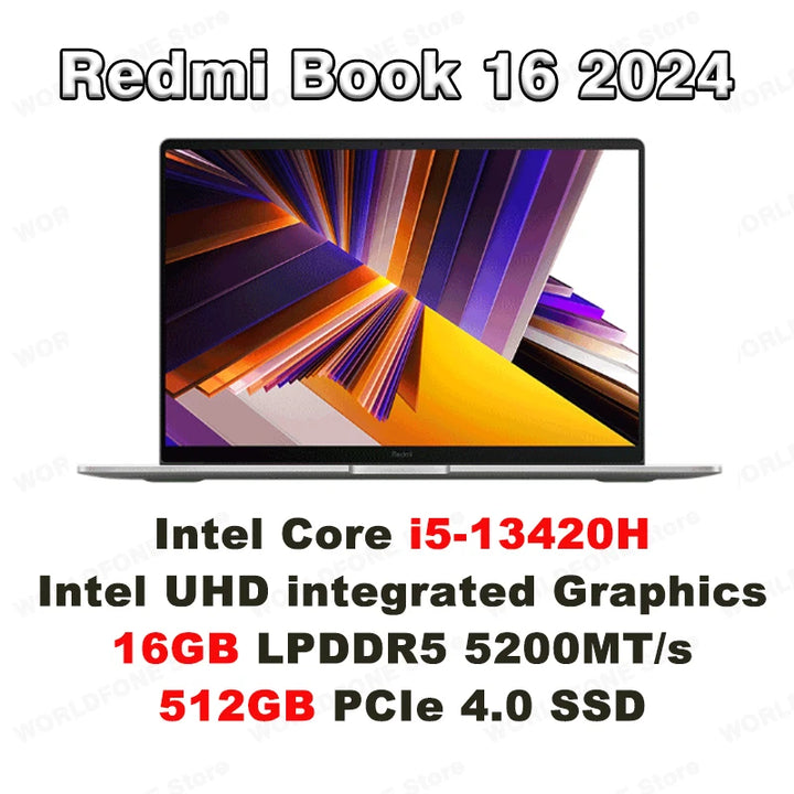 Portátil Xiaomi RedmiBook 16 Intel UHD I5-12450H/I5-13500H 16G 512G/1T SSD Pantalla de 16 Pulgadas 60Hz/120Hz Mi Notebook