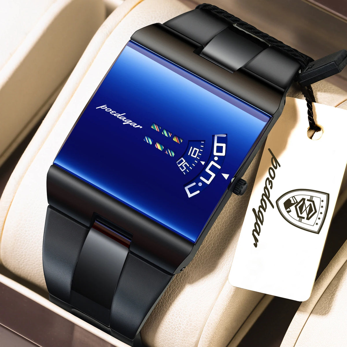 Reloj de cuarzo para hombre POEDAGAR, moda de lujo, resistente al agua, estilo casual, deportivo y militar, de acero inoxidable + caja