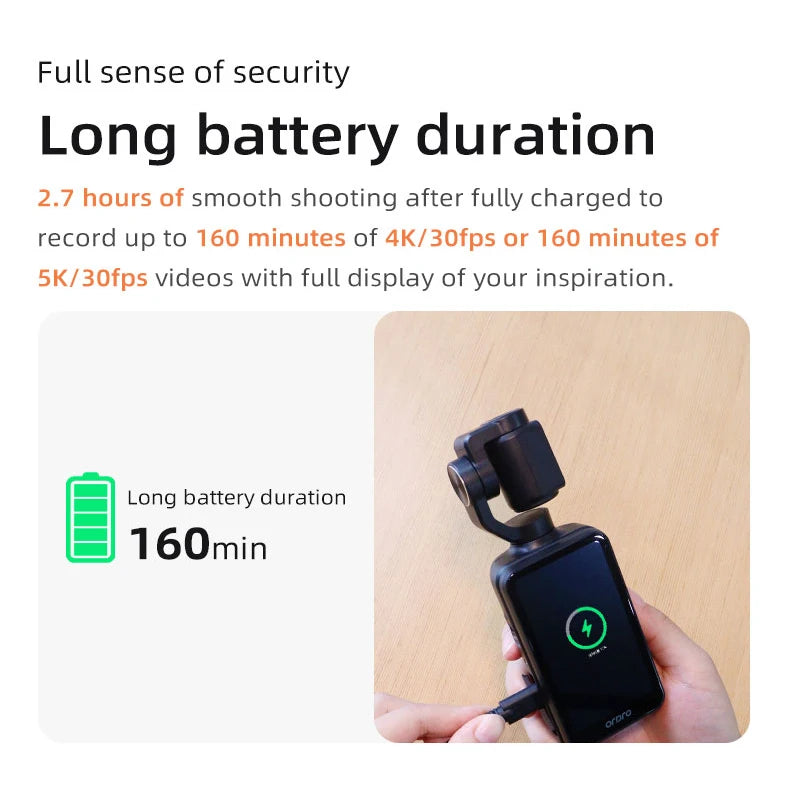 ORDRO-cámara de vídeo de bolsillo M5, videocámara Digital de acción Vlogging, 5K, 3 ejes, seguimiento facial, pantalla táctil de 3,5 ", visión nocturna infrarroja