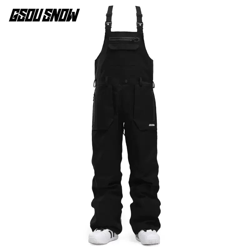 GsouSnow-traje de nieve impermeable para hombre, pantalones de esquí a prueba de viento, traje transpirable de una pieza, protección de cintura grande y Leggings