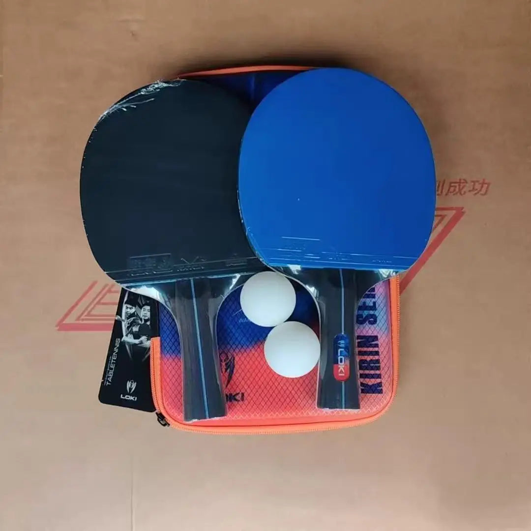 Juego de 2 raquetas de tenis de mesa Loki K5000 profesionales, juego de palas de Ping Pong originales con 2 bolas y bolsa de almacenamiento para principiantes