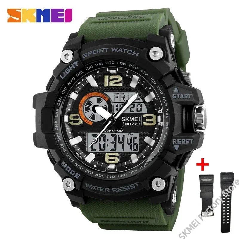 Reloj digital deportivo SKMEI 1283 para hombre, resistente al agua, a prueba de golpes, con luz LED, modelo 1637