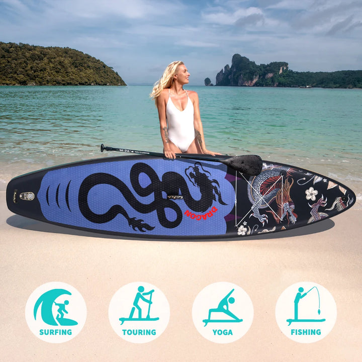 Tabla de Paddle Inflable Ultraligera Funwater, 350*84*15cm, Yoga Acuático para Adultos, Pesca, Surf de Viaje, Tabla de Paddle Antideslizante, Deportes Acuáticos - Paddleboard-FR17U