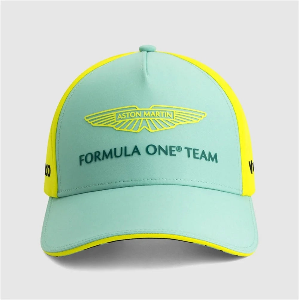Nueva gorra de béisbol de fan del equipo de F1 Aston Martin Racing con visera curva y parte superior inclinada - Adecuada tanto para hombres como para mujeres