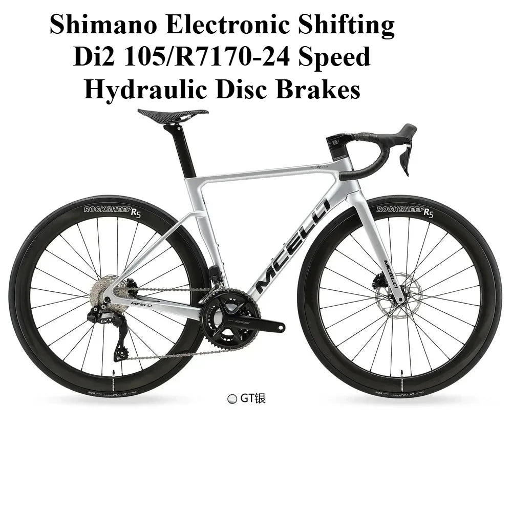 Bicicleta de carretera de fibra de carbono T800 de alto rendimiento, ultraligera de 7,5 kg, edición dedicada al equipo de carreras YUZHE, V2 105 Di2 R7170-24S, con frenos de disco hidráulicos