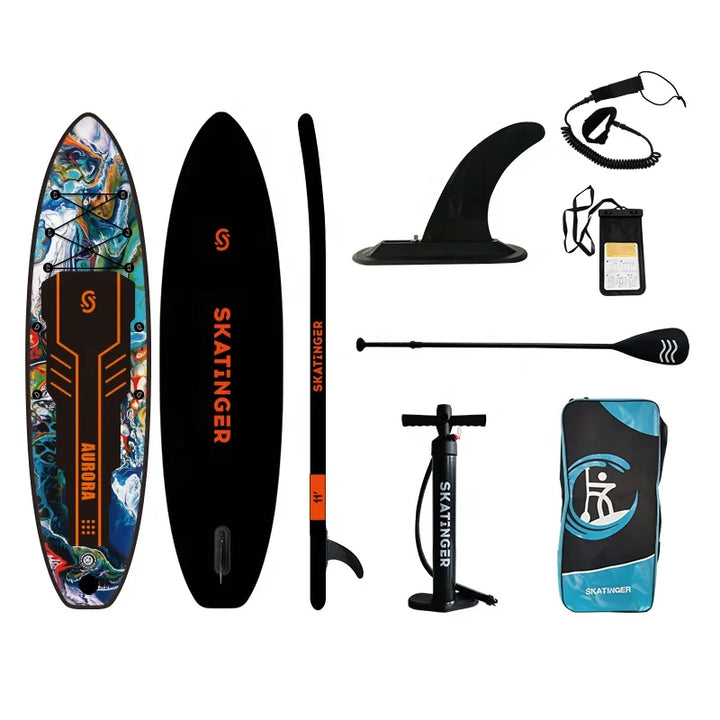 SKATINGER - Tabla de Paddle Surf Inflable de Doble Capa de 11&