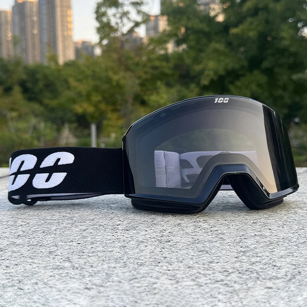 Gafas de esquí profesionales para invierno, con sistema de cambio rápido mediante imán, doble capa, tratamiento antiniebla, para snowboard, para hombres y mujeres.