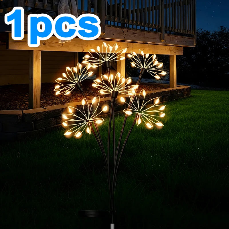 Solar Firework Lights Waterproof Solar Lawn Lamp Outdoor Garden Yard Patio Pathway Christmas Wedding Party Decor Stake Light