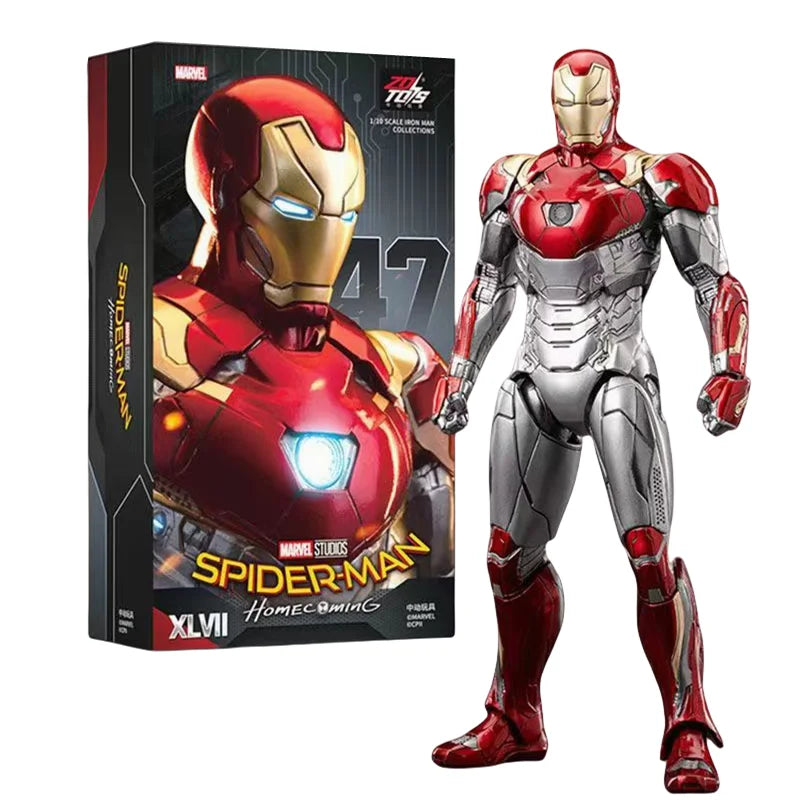 ZD Toys Iron Man figura de acción Mark 35 pargo rojo Iron Man MK 24 MK 22 MK 47 Tony Stark Ironman figura acción coleccionar juguete para regalo