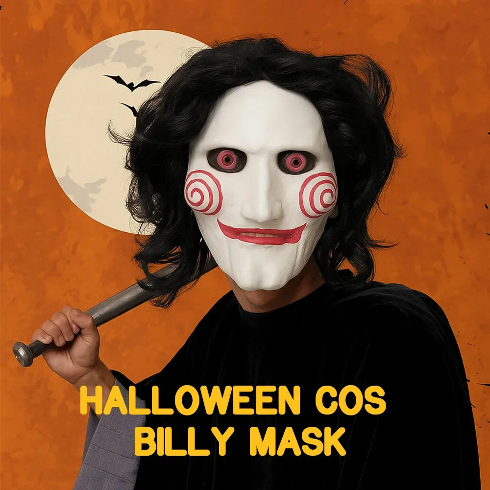 Máscara de Halloween con ojos y dientes rojos, hecha de látex resistente, ideal para fiestas de Halloween, Navidad y carnaval, accesorio para disfraces, con un aspecto amenazante, fabricada con materiales de alta calidad, a