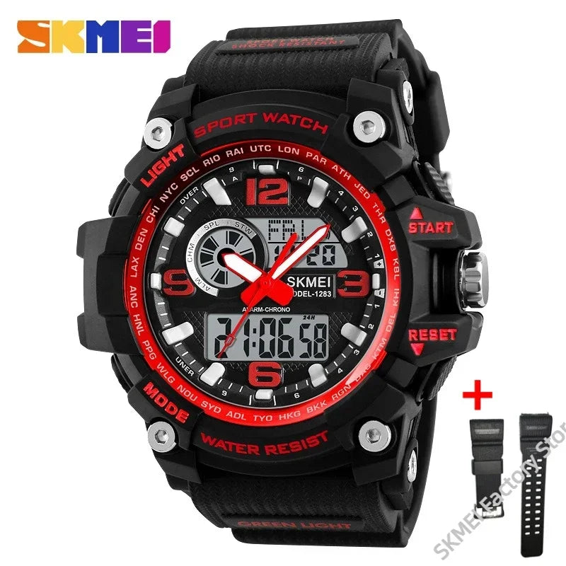 Reloj digital deportivo SKMEI 1283 para hombre, resistente al agua, a prueba de golpes, con luz LED, modelo 1637