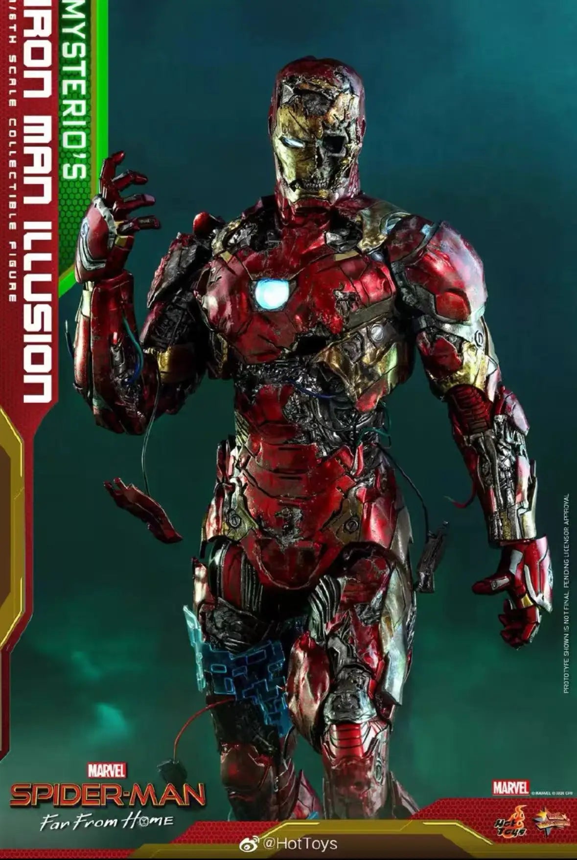 Genuine Hot Toys Ht Mms580 1/6 Mysterio'S Iron Man Illusion Version Action Figure Spider-Man Far From Home Marvel Soldier Gift