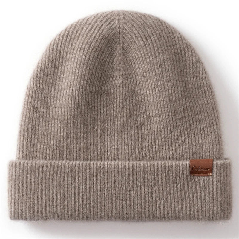 Gorros de invierno para mujeres/hombres, gorros informales para exteriores, gorros tejidos de Cachemira, gorro grueso de dos capas, gorro cálido a prueba de viento para Unisex