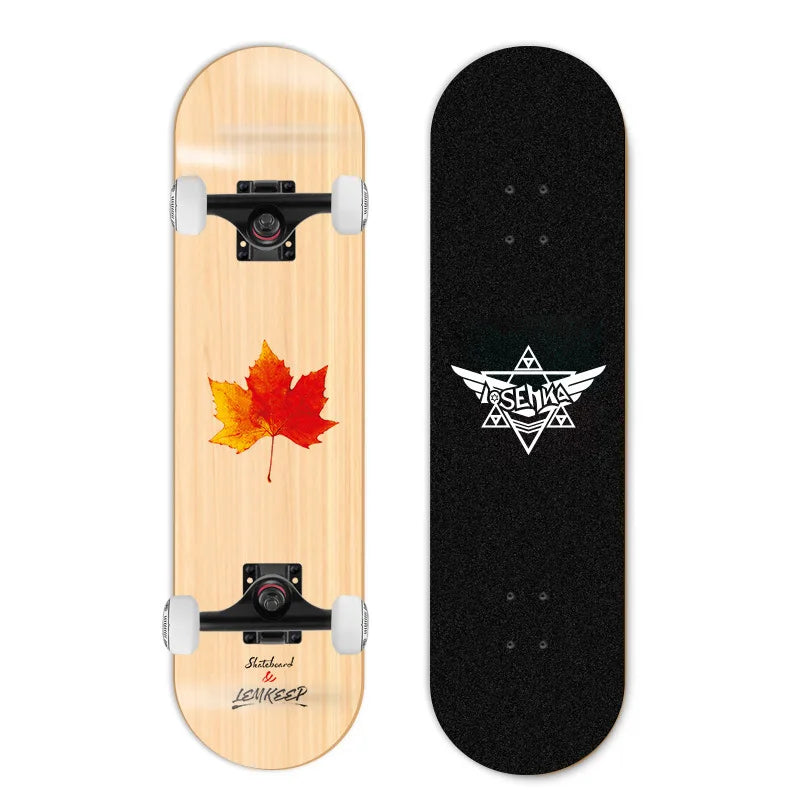 Patineta de Doble Kick para Principiantes, 7 Capas de Madera de Arce, Cuatro Ruedas, Cruiser Urbano, Tabla Completa para Adultos, Hombres, Mujeres y Adolescentes