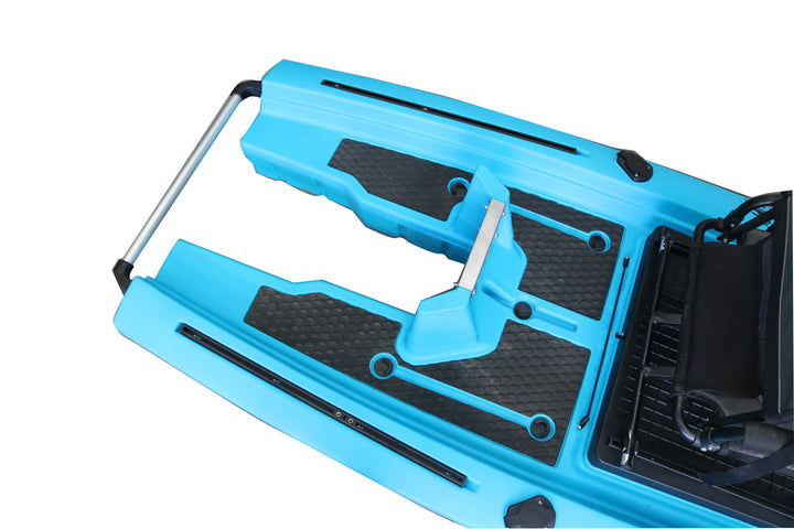 Kayak de Pesca para 1 Persona, Kayak Motorizado de HDPE de 13 Pies, Kayak Individual con Pedales, Canoa de Pesca Resistente de 390x110x33cm