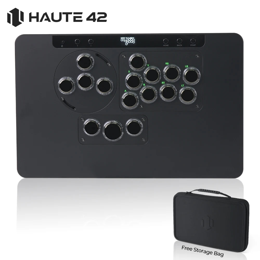 Controlador arcade Haute42 HautePad X Hitbox Leverless, Fight Stick sin palanca para PC/PS4/PS5, controlador tipo stickless con módulo LP/MX reemplazable