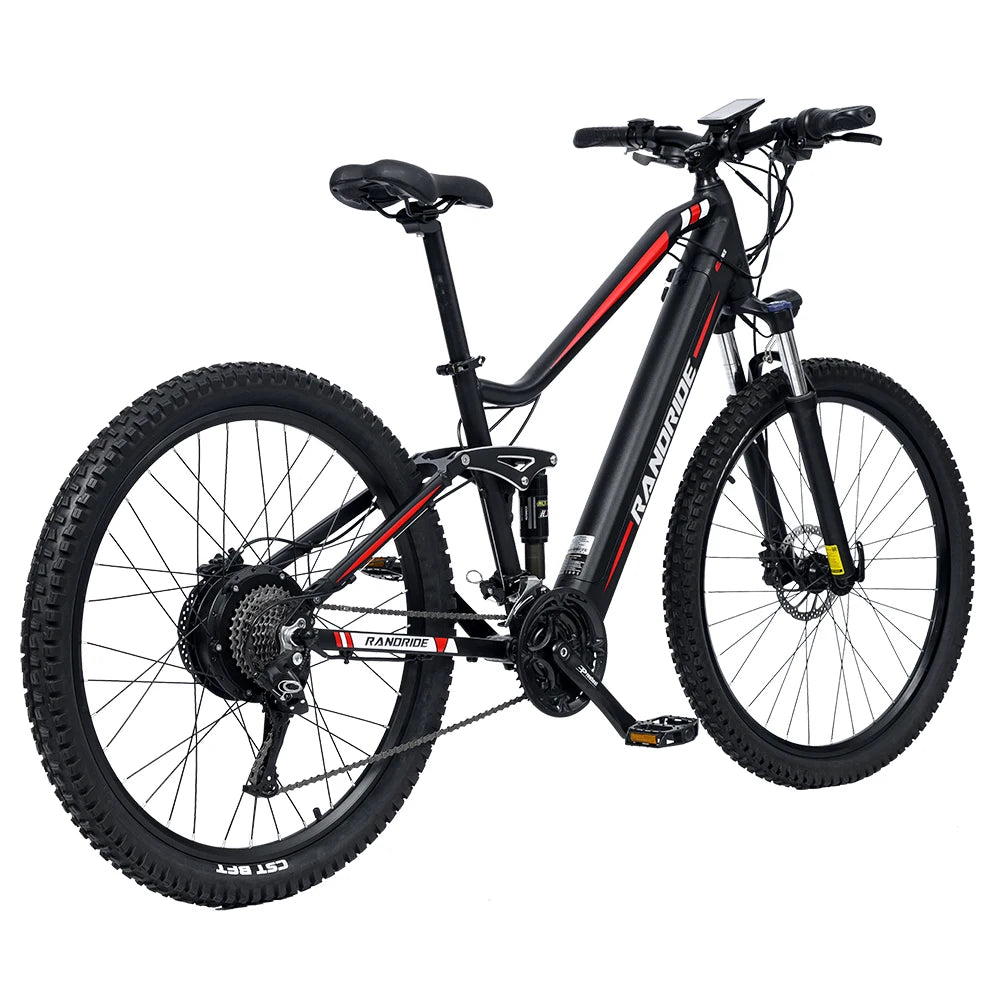 Bicicleta de montaña eléctrica Randride Ys90 de 48 V y 13.6 Ah con suspensión completa y frenos hidráulicos