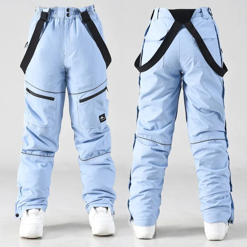 2024 deporte al aire libre hombre pantalones de esquí a prueba de viento mujeres pantalones de nieve montaña algodón Snowboard monos femeninos ropa impermeable
