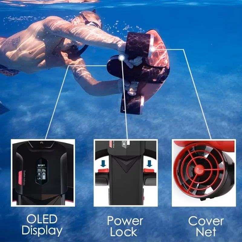 Moto Acuática Eléctrica para Deportes Subacuáticos, Buceo y Aventuras Marítimas