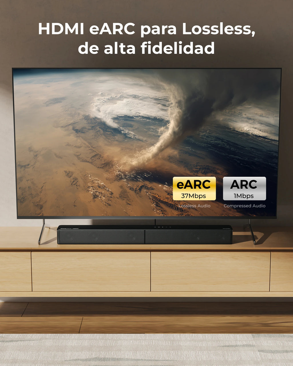 Barra de Sonido ULTIMEA Poseidon M60 Boom 5.1 Canales con Dolby Atmos, Sistema de Cine en Casa de 340W con Subwoofer con Cable de 5.25 Pulgadas, Control por Aplicación