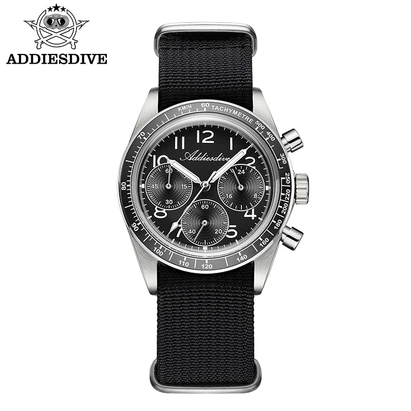 ADDIESDIVE Men  Japan VK63 Quartz Watch 200m Waterproof Watches Ceramic Bezel BGW9 Luminous Fashion Men 2025 High Luxury  Watch