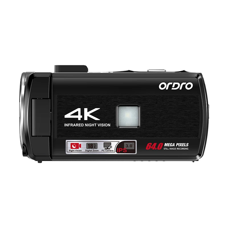 ORDRO Z36 4K 18X Videocámara con zoom digital y visión nocturna por infrarrojos Cámara Vlog de estilo vintage de 64M
