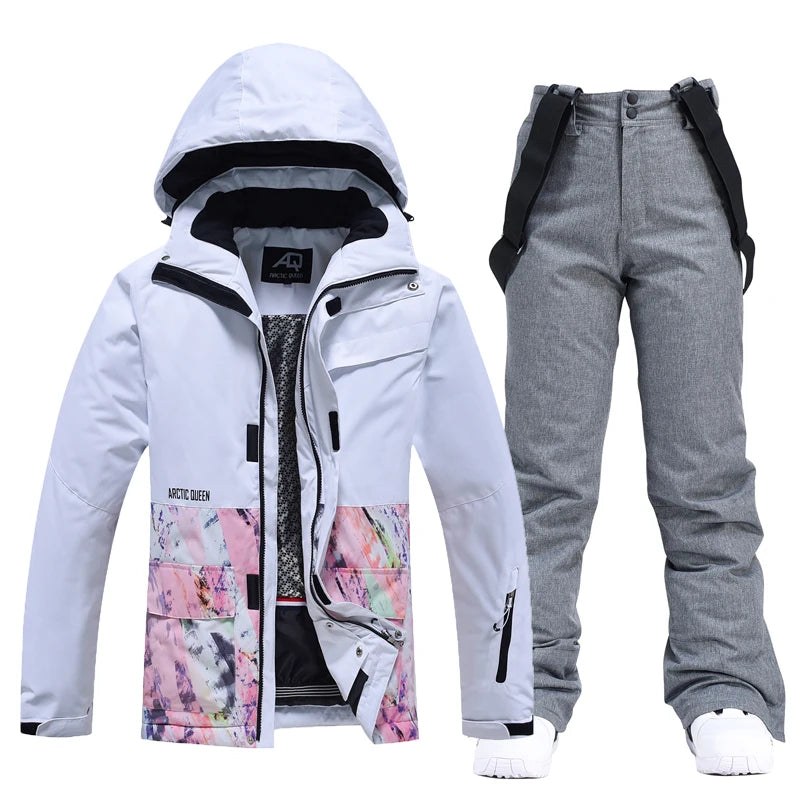 Ropa de nieve para hombres y mujeres, ropa para snowboard, ropa de invierno, esquí, conjuntos de chaqueta y pantalón para la nieve, ropa de snowboard, mujer