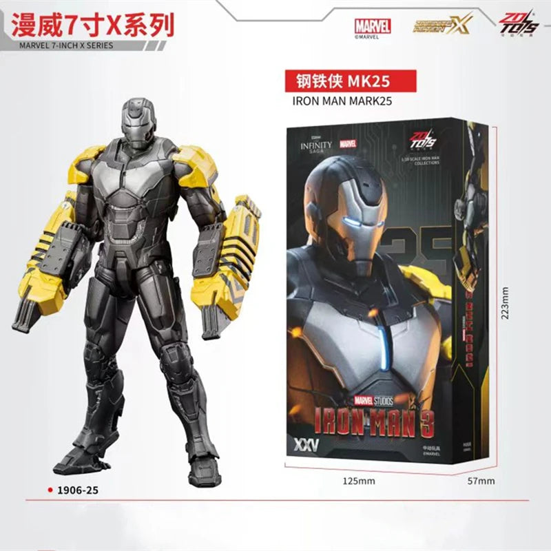 ZD Toys Iron Man figura de acción Mark 35 pargo rojo Iron Man MK 24 MK 22 MK 47 Tony Stark Ironman figura acción coleccionar juguete para regalo