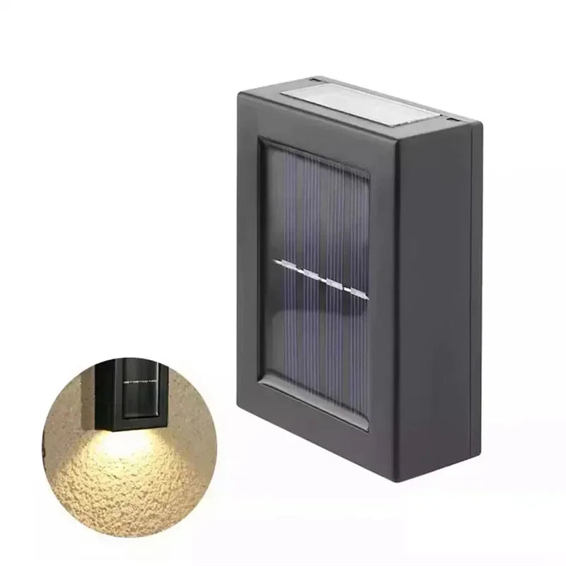 Luces solares de pared para exterior, lámpara de calle con energía solar, impermeable, para jardín, decorativa