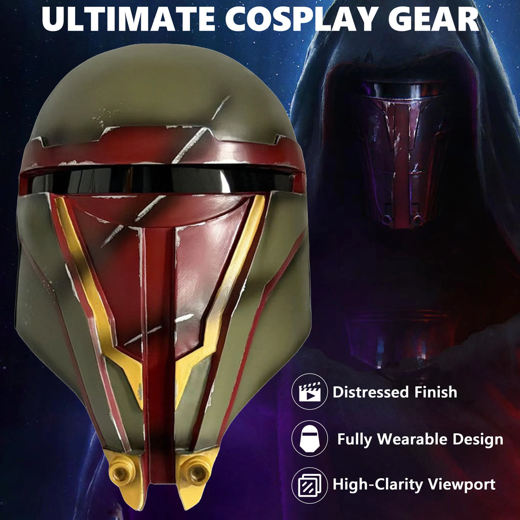 Darth Revan Helmet 01 The Old Republic Star SW Cosplay Mask Full Face Red Bronze Resin Halloween Costume Prop Custom Made