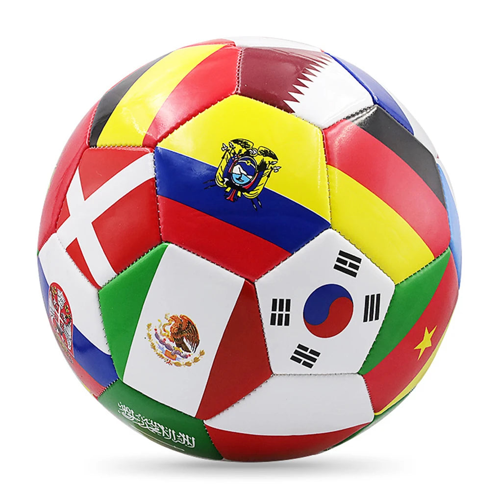 Balón de Fútbol con Estampado de Bandera Nacional, Tamaño 5, Balón Oficial para Partidos, PVC de 2.7mm de Grosor, Balón de Entrenamiento para Deportes al Aire Libre