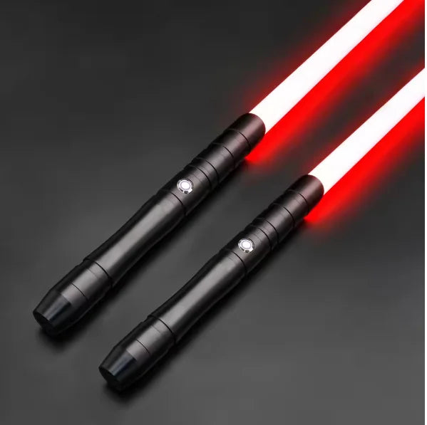 TXQSABER Sable de luz de duelo doble pesado, espada con movimiento fluido, empuñadura de metal con correa, entrenamiento Jedi, cosplay para niños