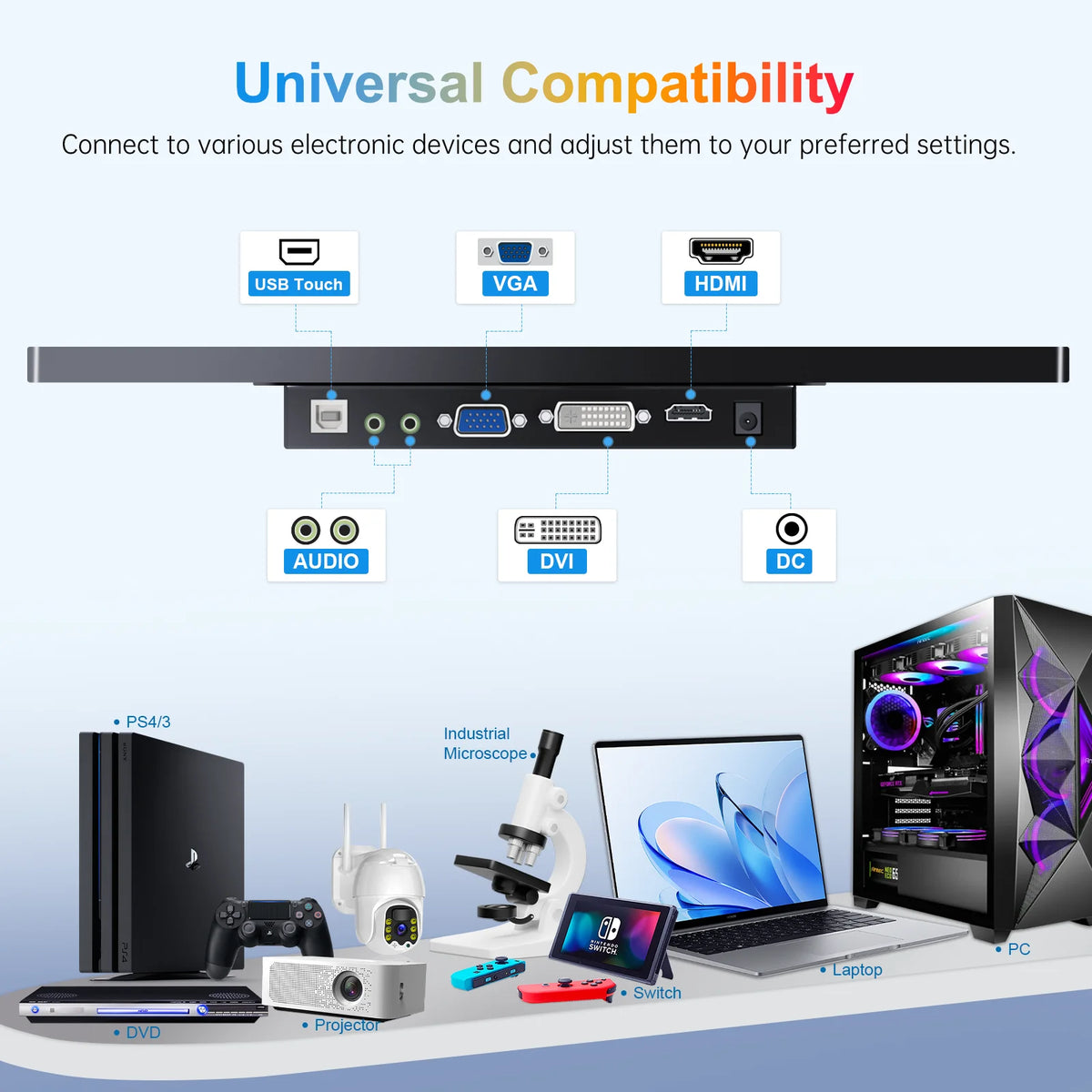 Monitor portátil Unew Premium de 14 pulgadas con pantalla táctil y resolución de 1920x1200 IPS para computadora, segunda pantalla para laptop, teléfono, CCTV, bricolaje y automóvil.
