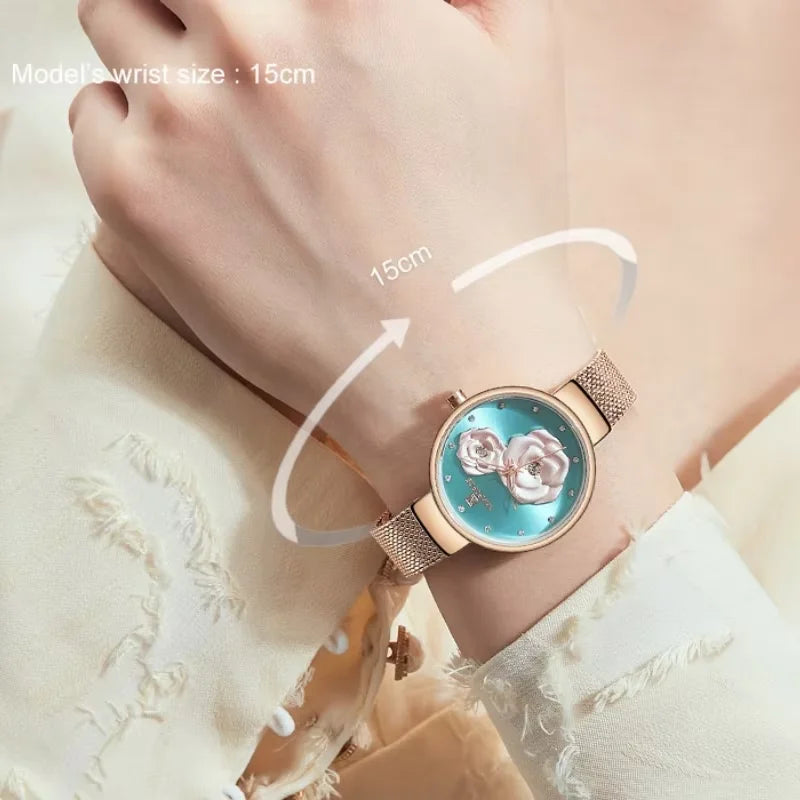 Original NAVIFORCE New Women's Quartz Watch Steel Belt Creative Design Women's Watch relogio feminino NF5013 package gifts 2026