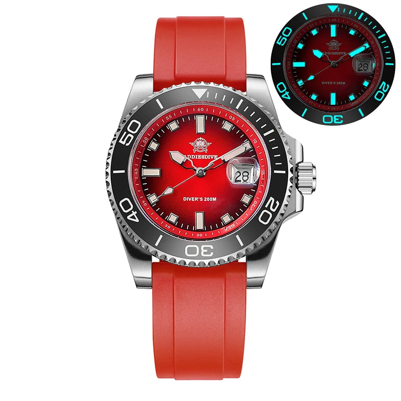 ADDIESDIVE Nuevo Reloj de Buceo AD2089 para Hombre, 41 mm, Bisel de Cerámica, Luminoso BGW9, Reloj de Cuarzo de Acero Inoxidable de Moda, Resistente al Agua 200 m