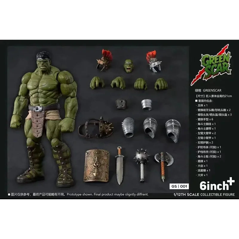 In Stock Original 6inchplus GREENSCAR GS001 Hulk Action Figure Toys and Gift Collection Fans’ Hobbies