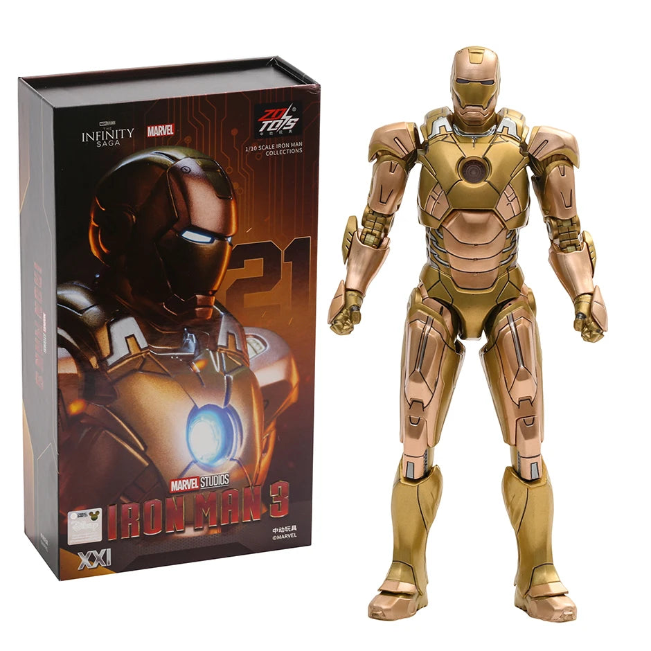 ZD Toys Iron Man 3 MK 22 24 35 41 47 figura de acción de PVC juguete de modelos coleccionables