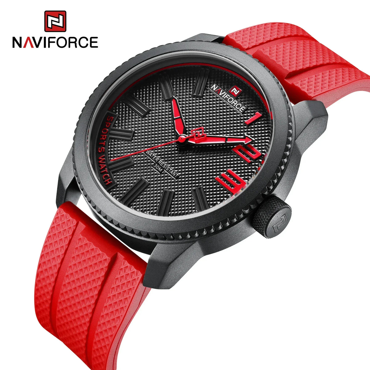 NAVIFORCE Men's Watch Hot Brand Luxury Waterproof Man Watch Orange Rubber Sport Military Business Quartz Male Clock Gift 9202