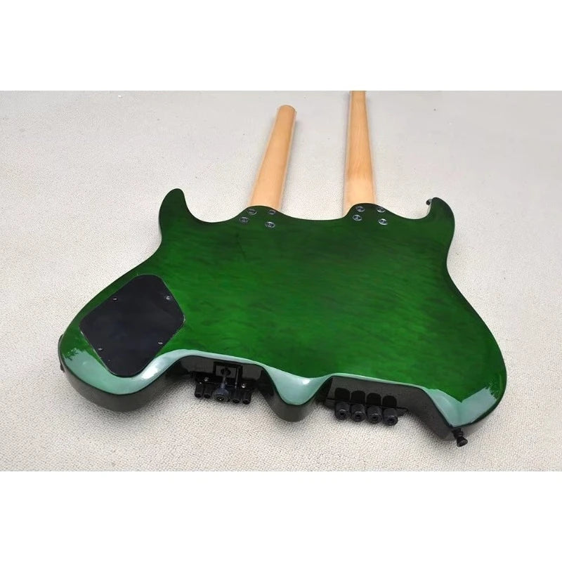 Guitarra Eléctrica Flyoung a Precio Económico, Guitarra de Doble Mástil, Guitarra sin Cabeza, 4+6 Cuerdas
