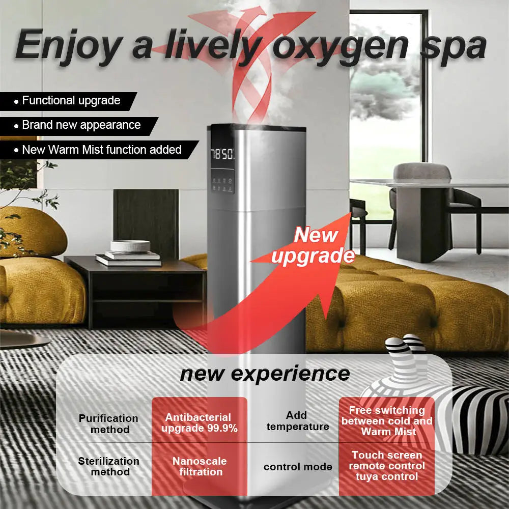 Humidificador de aire de suelo con niebla caliente de 13L, desinfección de gran capacidad de mujeres embarazadas y bebés en el hogar, dormitorio silencioso