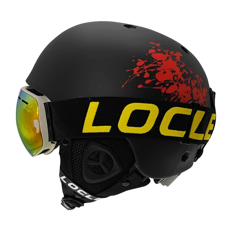 LOCLE-casco de esquí para hombre y mujer, casco de seguridad CE en molde para esquí, Snowboard, monopatín, moto de nieve, talla S/M/L/XL