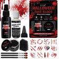 EYIR Kit de Maquillaje SFX Especial Halloween con Spray de Sangre Falsa Gel de Costra Pegatinas de Heridas 3D Esponja para Cosplay Maquillaje de Terror