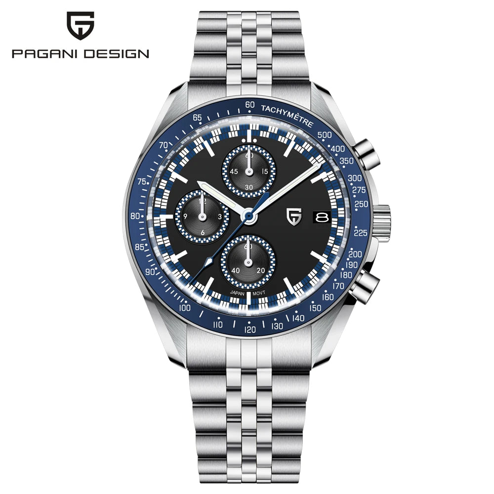 Relojes para hombre PAGANI DESIGN Moon 2026, cronógrafo de velocidad de lujo, reloj de cuarzo para hombre, cristal de zafiro AR, reloj impermeable, regalo