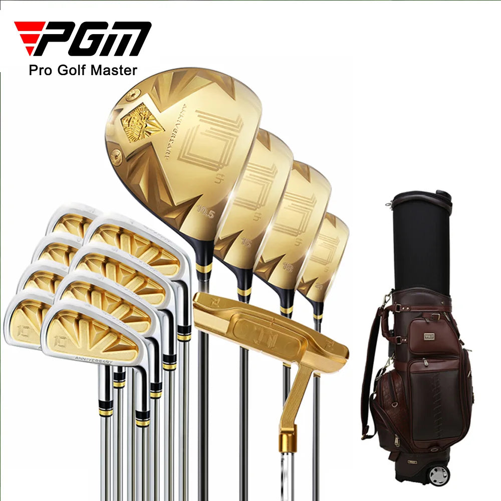 Juego de palos de golf profesionales dorados PGM, edición de 10 años.