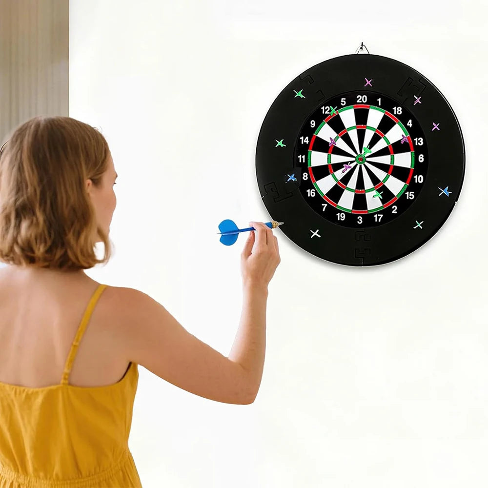 Dart Supplies Round Dart Board Surrounded By 5 Sections Easy Noise Reduction Ring Dart Board Shelter 71cm Outside 5 Pieces EVA Wall Soundproof 2.5cm for 45cm Dart Board Family Bar